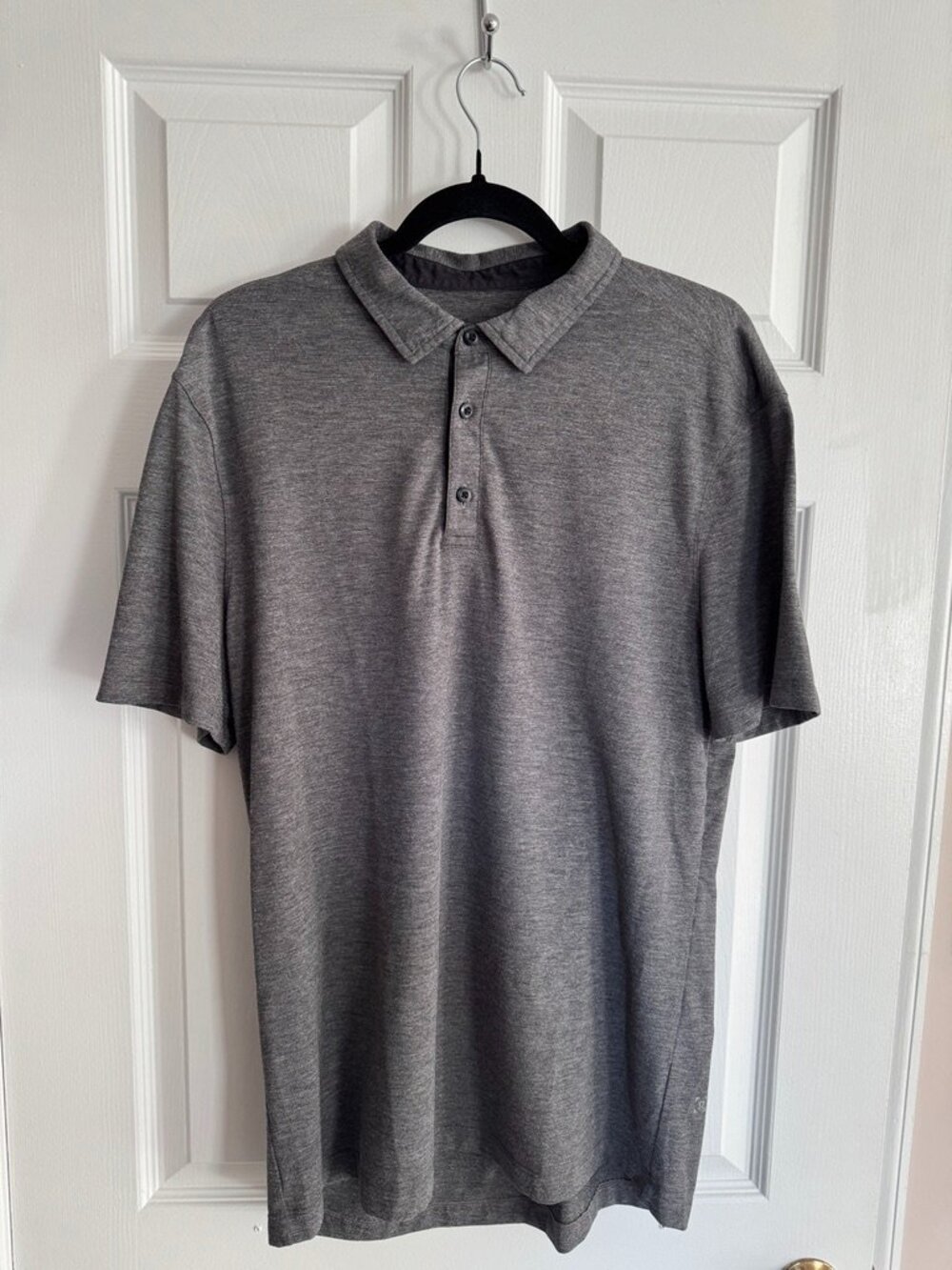lululemon Heather Gray Short-Sleeve Polo Men’s L